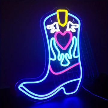 Angel Winged Cowgirl Boot Neon LED sign
