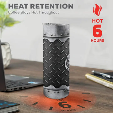 1pc, Mechanic Tumbler with Lid, 20oz Stainless Steel