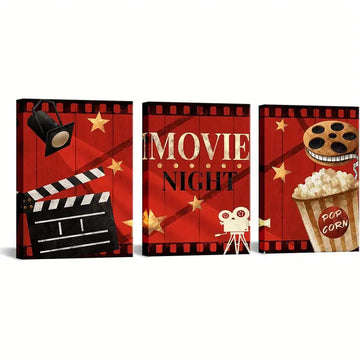 3PCS Home Theater Canvas Art Prints