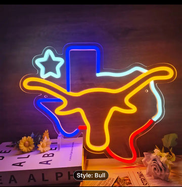 Texas Longhorn LED Neon wall Sign
