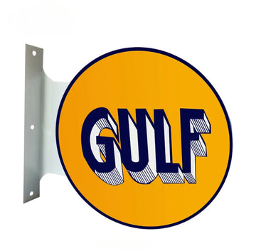 Gulf Oil Double Sided flanged wall sign
