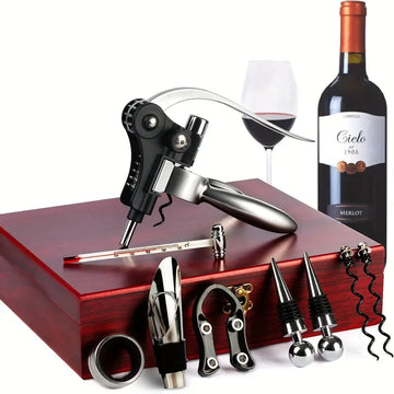 9-Piece Stainless Steel Wine Opener Kit Bottle Opener