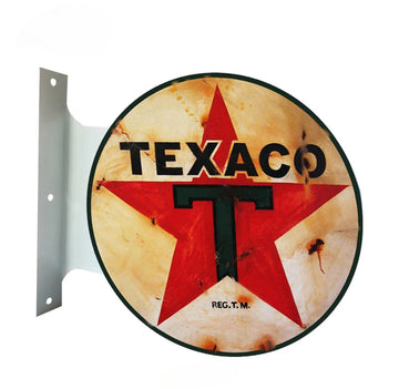 Texaco Oil and Gas Flanged Wall Side Double Sided