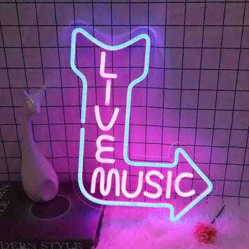 Live Music Neon Led Sign