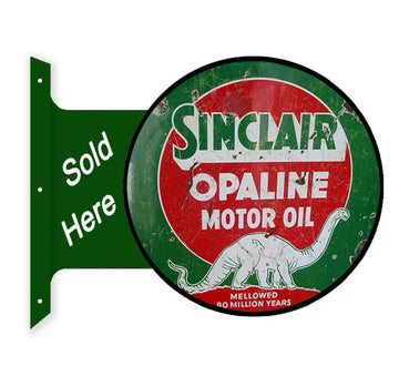 Sinclair Opaline Motor Oil flanged wall sign Double Sided
