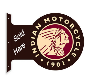 Indian Motorcycle flanged wall sign Double Sided