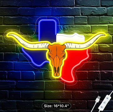 TEXAS LONG HORN NEON LED SIGN