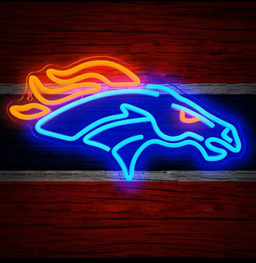 Broncos Football Neon Led Sign
