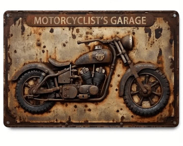 MOTORCYCLIST'S GARAGE SIGN
