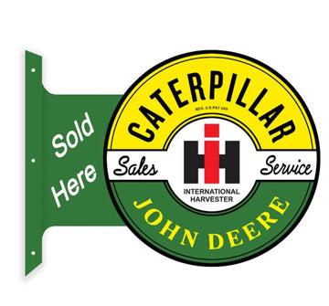 CATERPILLAR JOHN DEERE FLANGED DOUBLE SIDED SIGN
