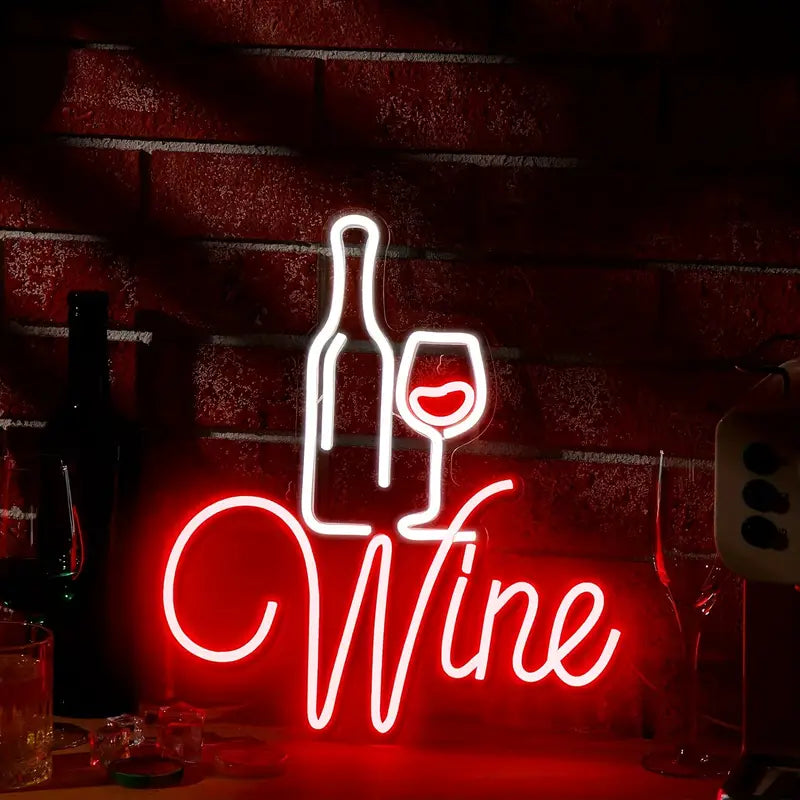 Vibrant Red Wine Neon LED Sign