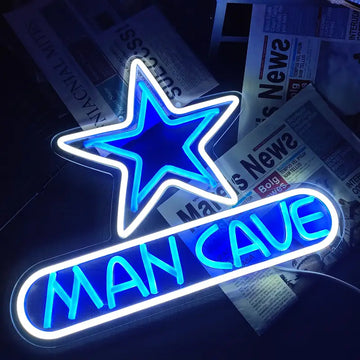 MAN CAVE STAR NEON LED SIGN