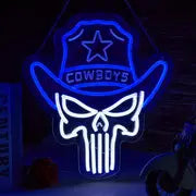 Cowboy's skull neon led sign