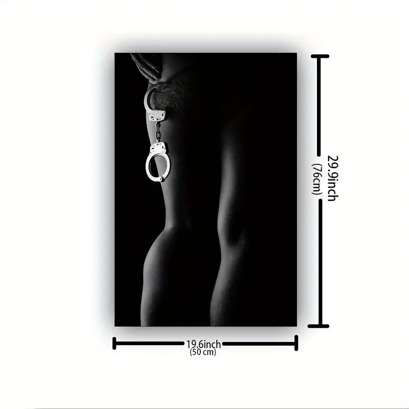 Framed Canvas Art Can Be Hung Directly-Woman Bondage Wall Art Black and White Sexy Girl Poster Print Canvas Painting Wall Art Picture