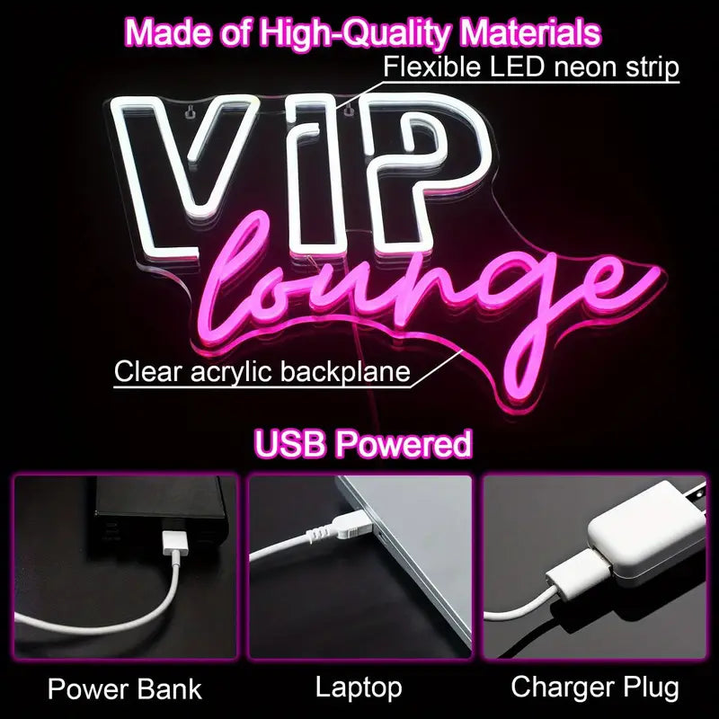 VIP lounge Led Neon Sign in Blue