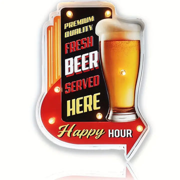 BEER Metal Tin Light Up Sign,