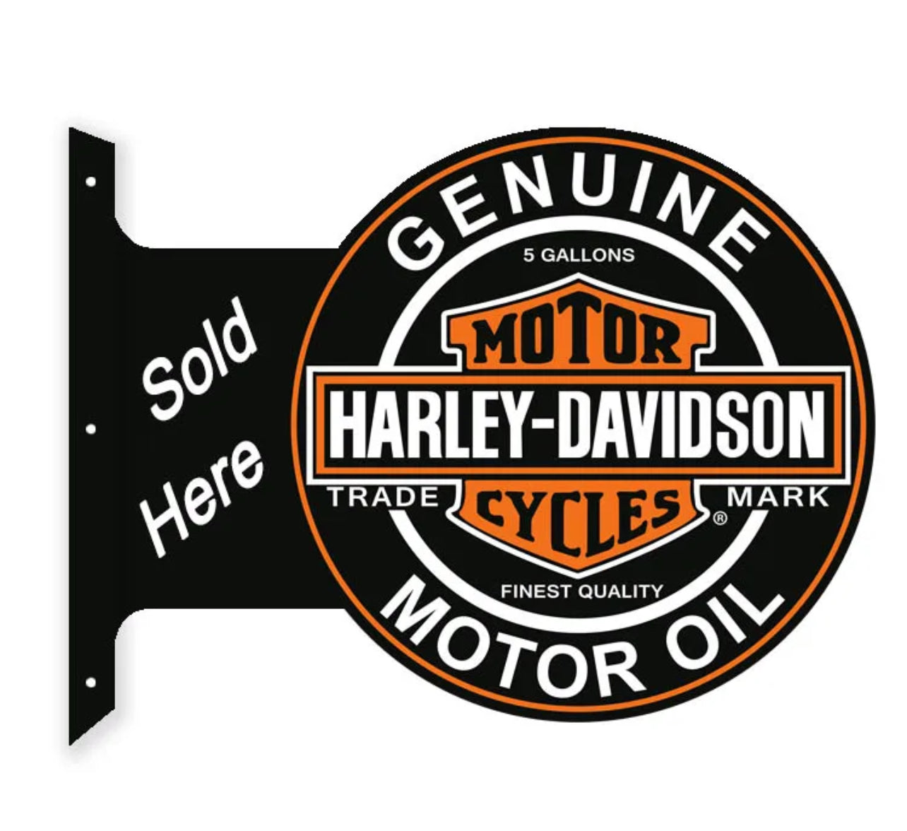 Genuine Harley Davidson Motor Oil Flanged Metal Wall Sign Double sided