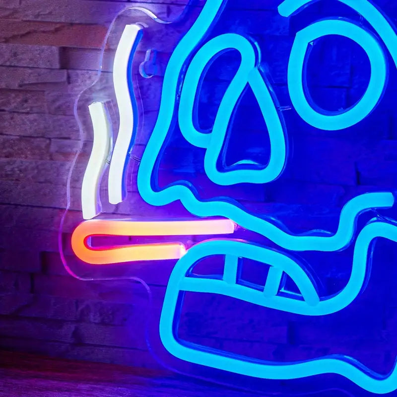 Blue Skull Neon Led Sign