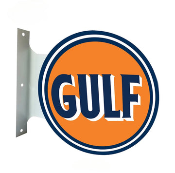 Gulf Oil and Gas Flanged Wall Sign Double Sided