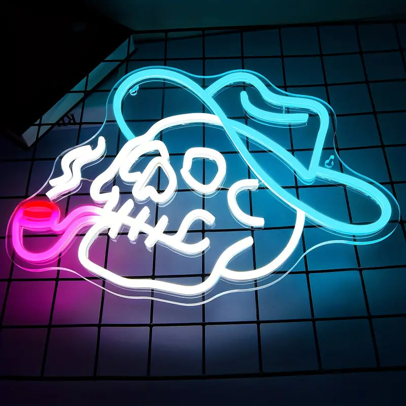 Skull Hat Neon Led Sign