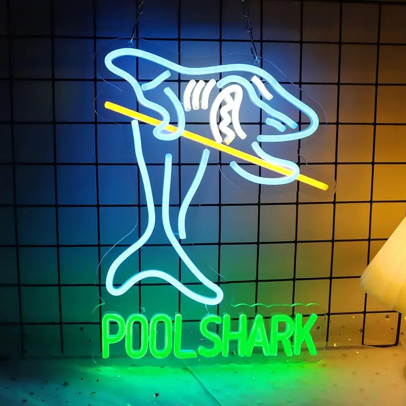 Pool Shark Billiards led neon sign