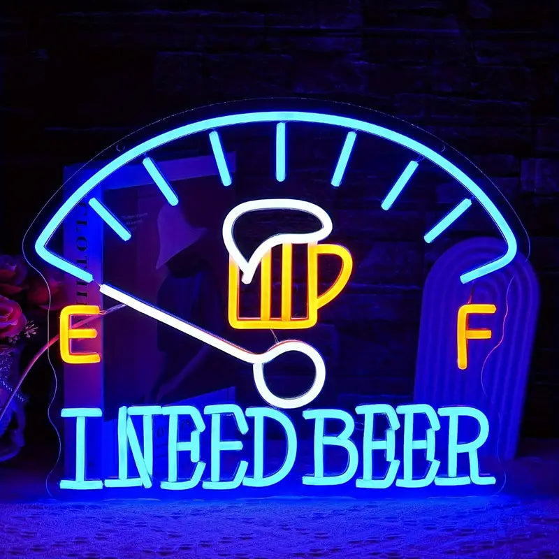 I Need Beer" Led Neon LED Sign