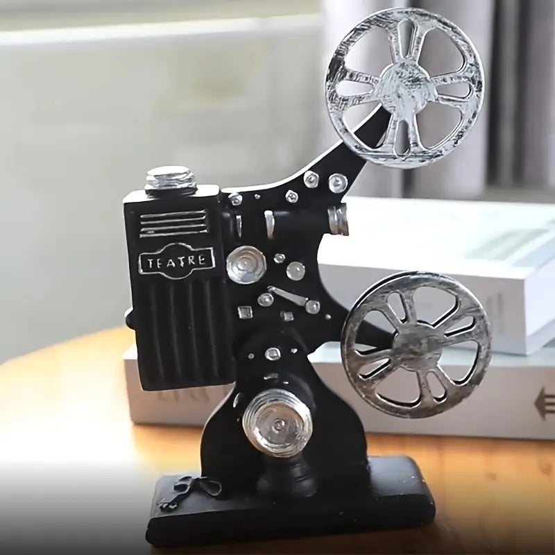 Vintage-Inspired Resin Movie Projector Decor