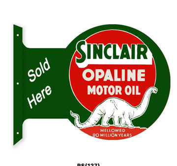 Sinclair Opaline Motor Oil flanged wall sign Double Sided