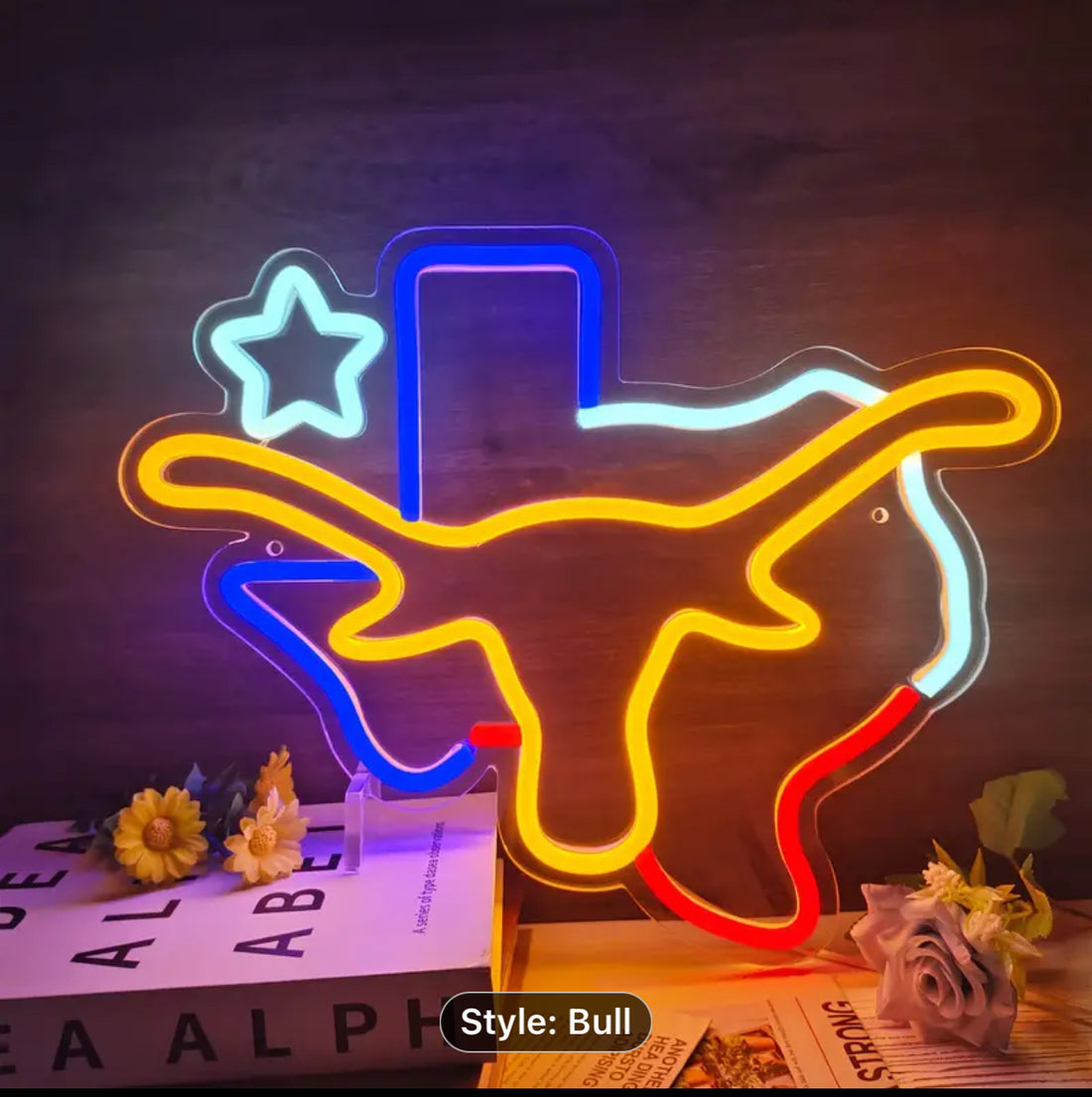 Texas Longhorn LED Neon wall  Sign