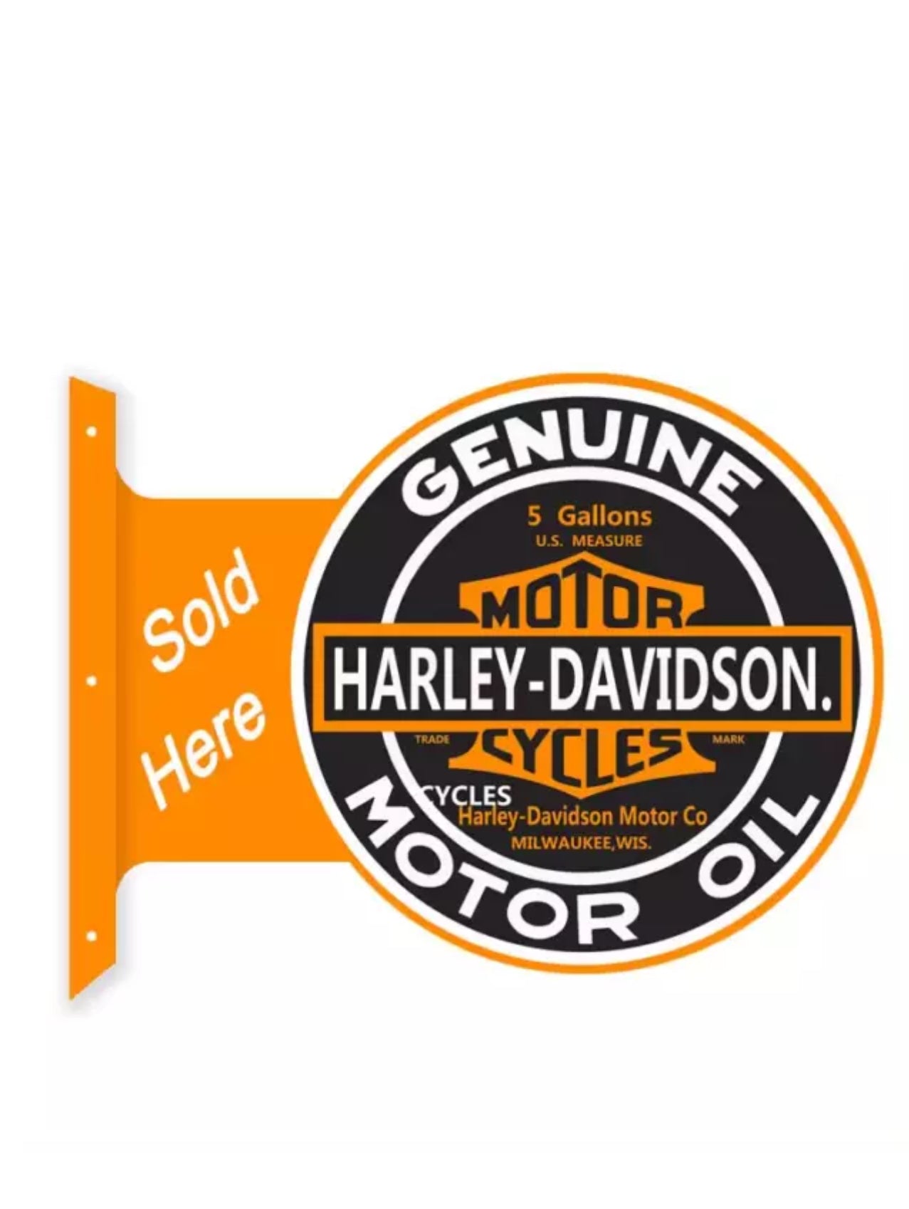 Genuine Harley Davidson Double Sided Flanged Wall Sign