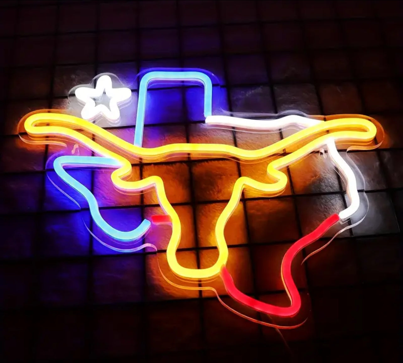 TEXAS LONG HORN NEON LED SIGN