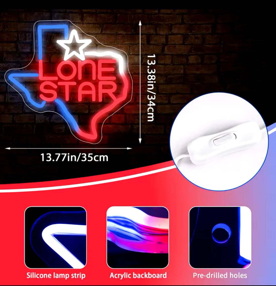 LONE STAR TEXAS NEON LED SIGN