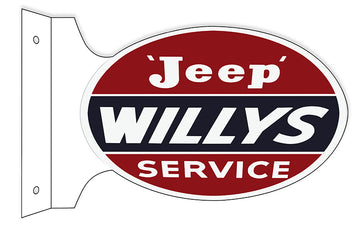 Jeep Willys Service Flange Oval Sign