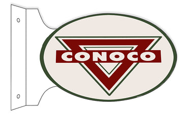 Conoco Motor Oil Flange Oval Sign