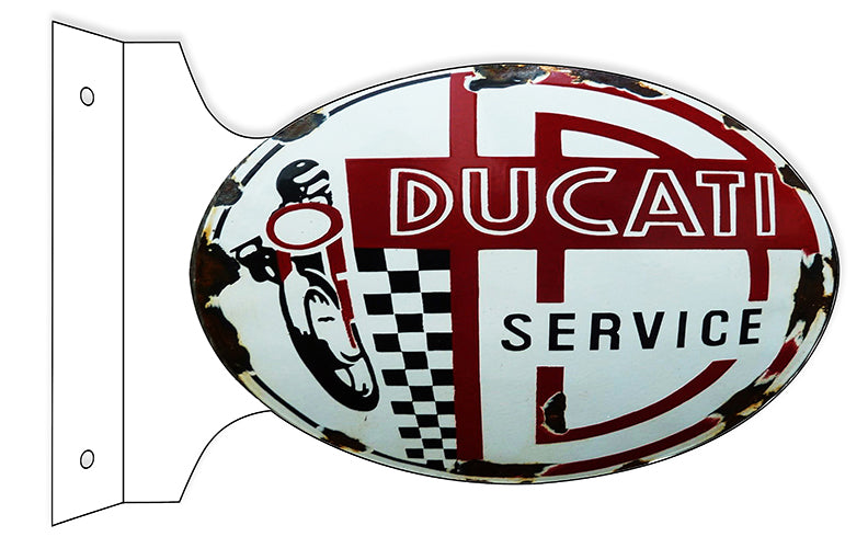 Ducati Service Flange Oval Sign