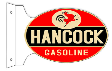 Hancock Gasoline Flange Oval Sign