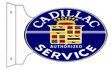 Cadillac Service Flange Oval Sign