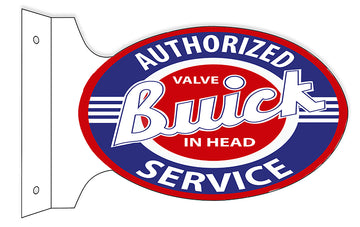 Authorized Buick Service Double Sided Flange Sign. 12×18 Oval