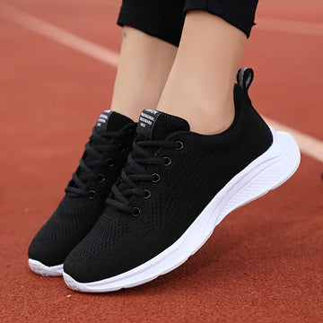 Women's Lightweight Mesh Sneakers, Breathable Mesh Lace-up Front Running Shoes size 8