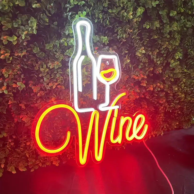 Vibrant Red Wine Neon LED Sign