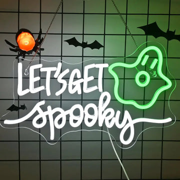 Let's Get Spooky" Led Neon Sign