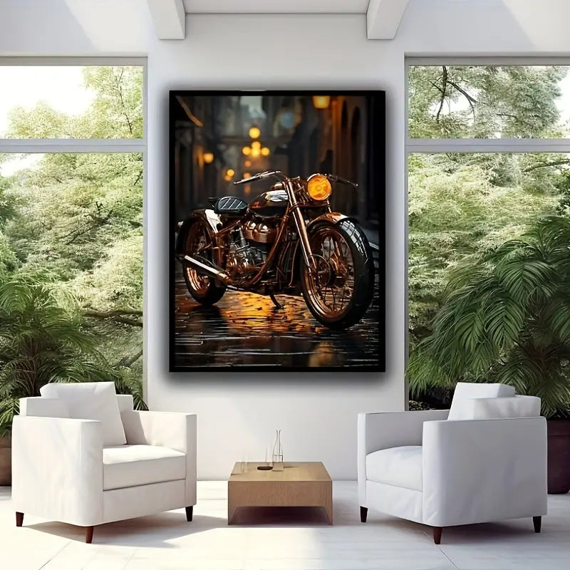 Vintage Motorcycle Canvas Print Art