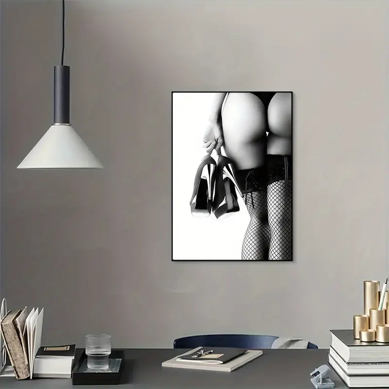 Seductive Black & White Woman Canvas Print - Modern Art Wall Decor - Unframed Poster