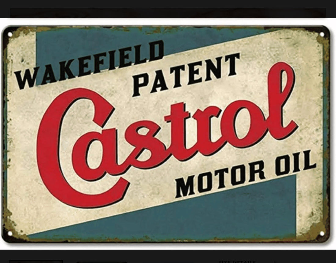 Castrol motor oil metal Sign