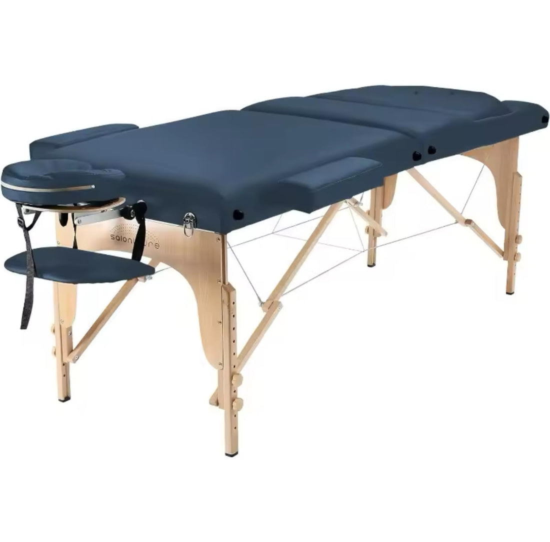 Professional Portable Massage Table with Backrest - Blue