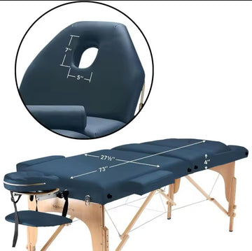 Professional Portable Massage Table with Backrest - Blue